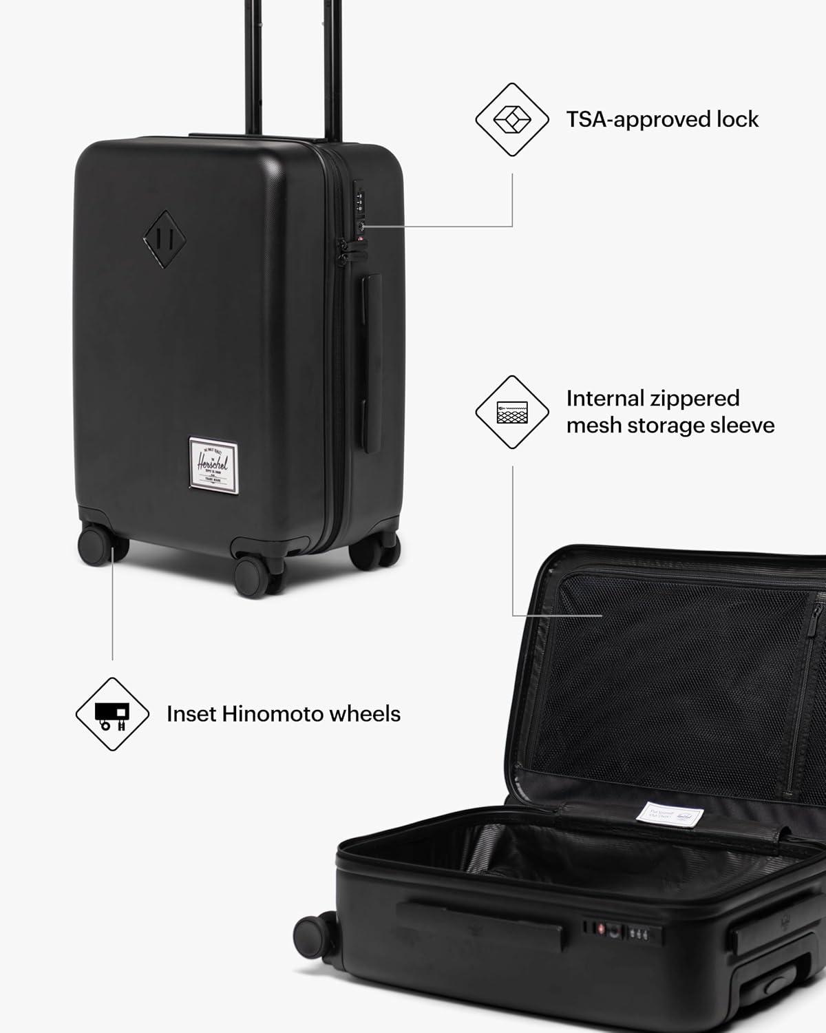 imageHerschel Supply Co Heritage Hardshell Luggage Ash Rose CarryOn 21InchAsh Rose