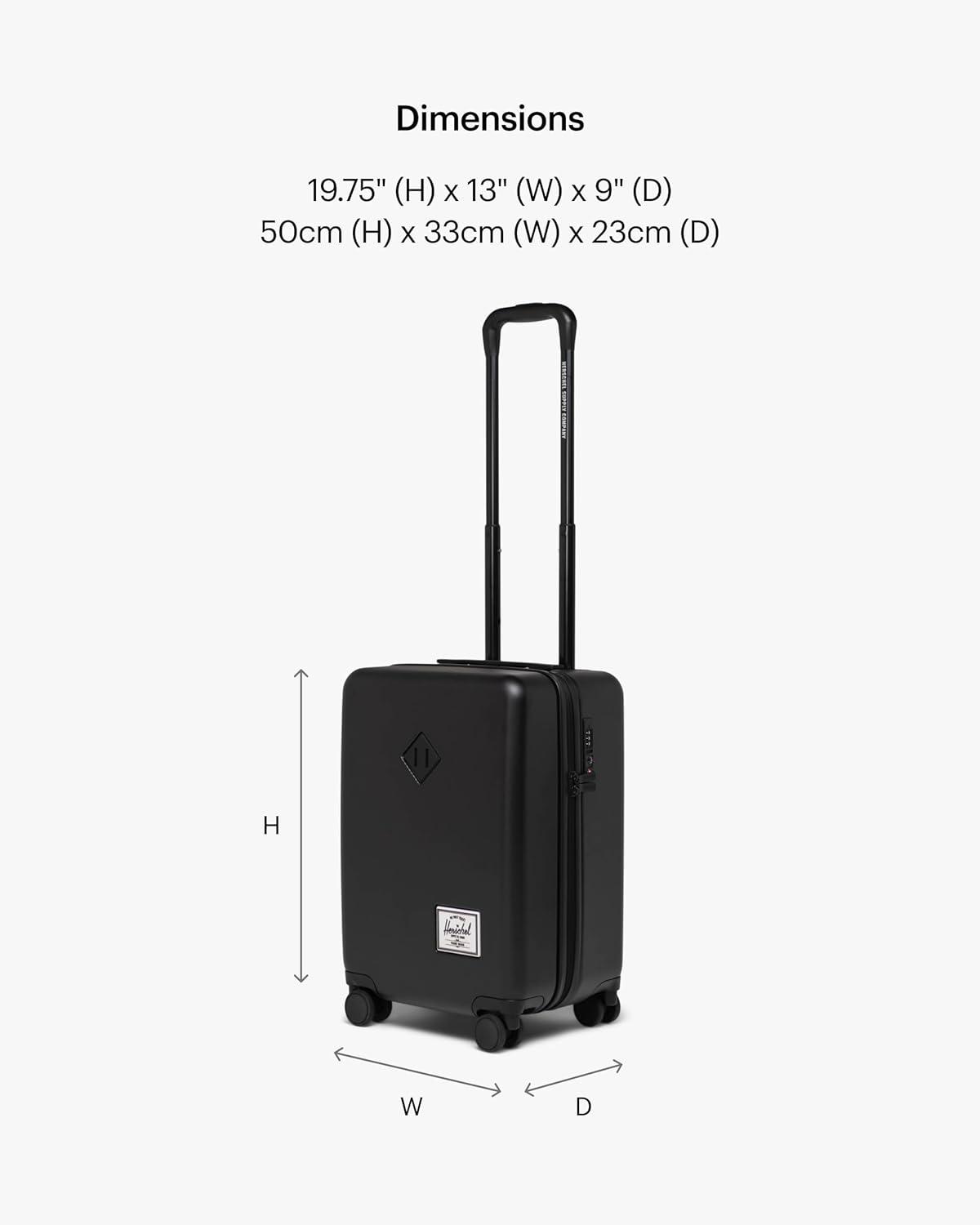 imageHerschel Supply Co Heritage Hardshell Luggage Ash Rose CarryOn 21InchBlack