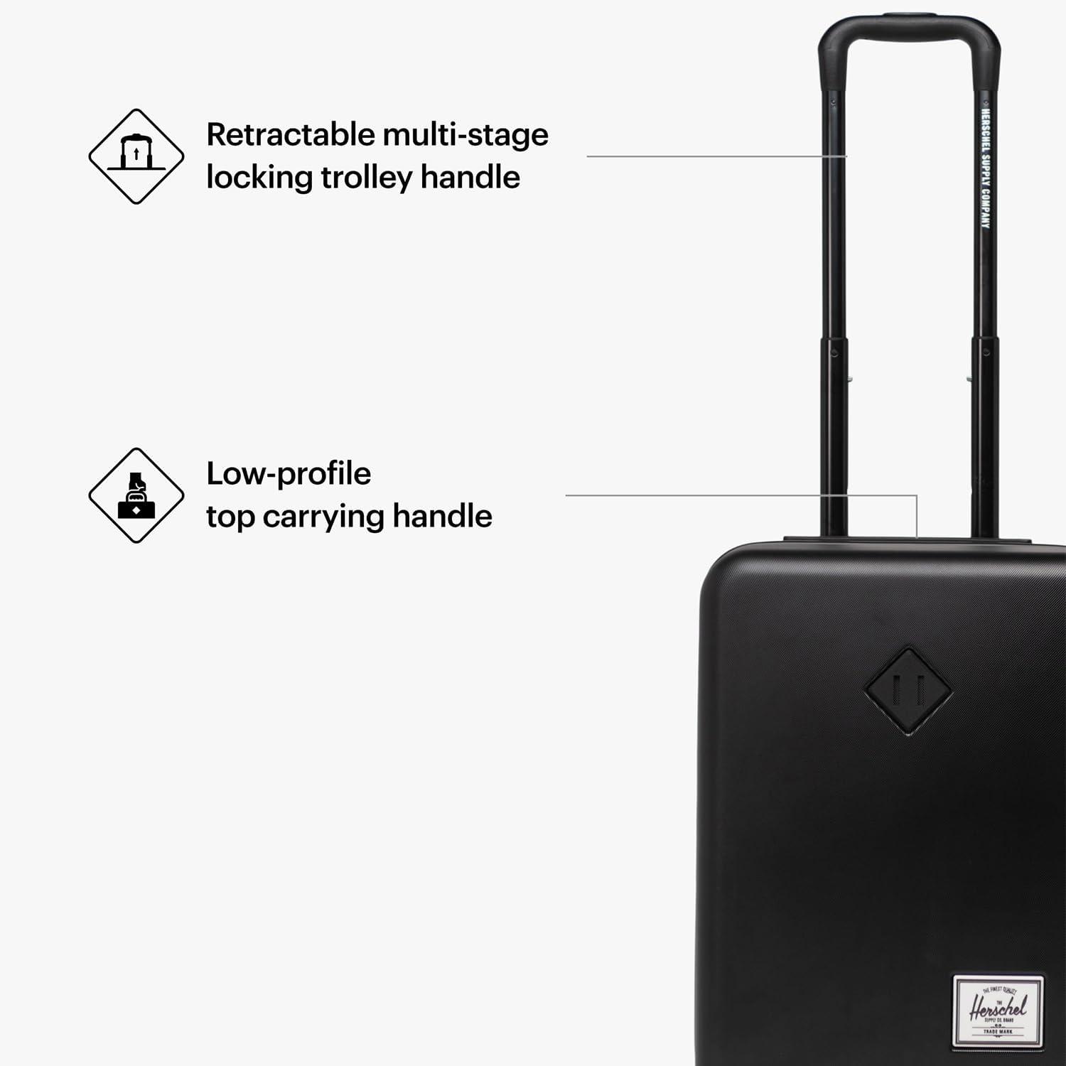 imageHerschel Supply Co Heritage Hardshell Luggage Ash Rose CarryOn 21InchBlack Gradient