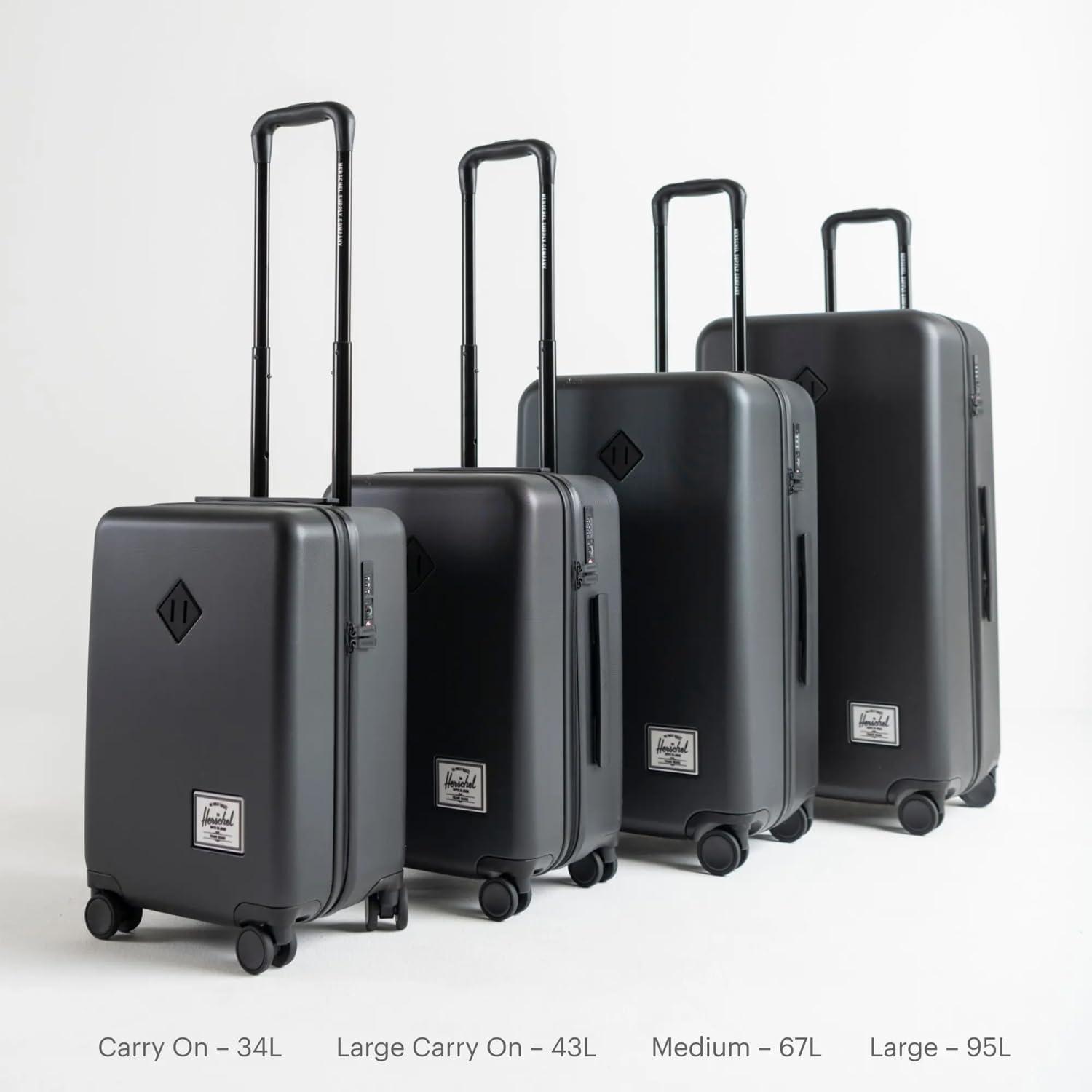 imageHerschel Supply Co Heritage Hardshell Luggage Ash Rose CarryOn 21InchBlack Gradient