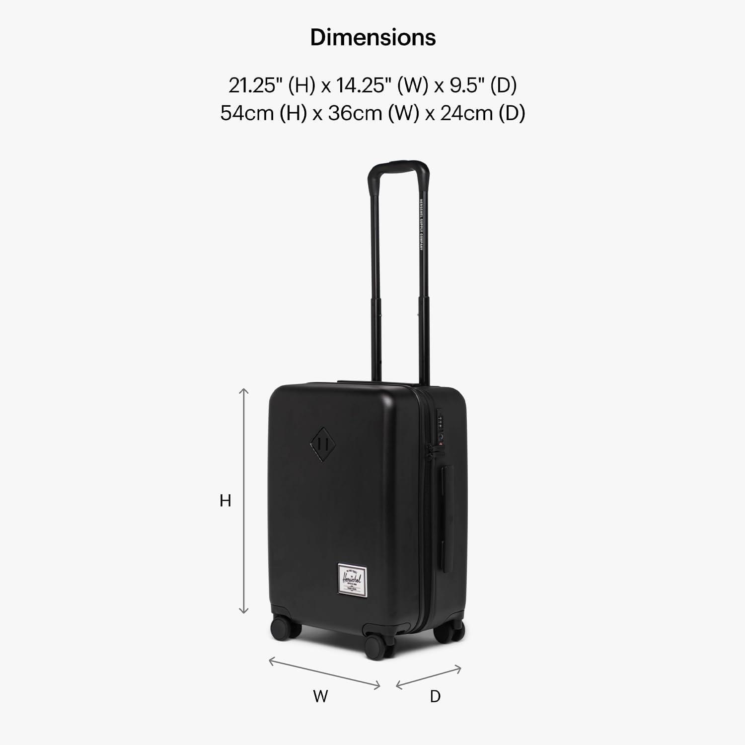 imageHerschel Supply Co Heritage Hardshell Luggage Ash Rose CarryOn 21InchTrue Blue