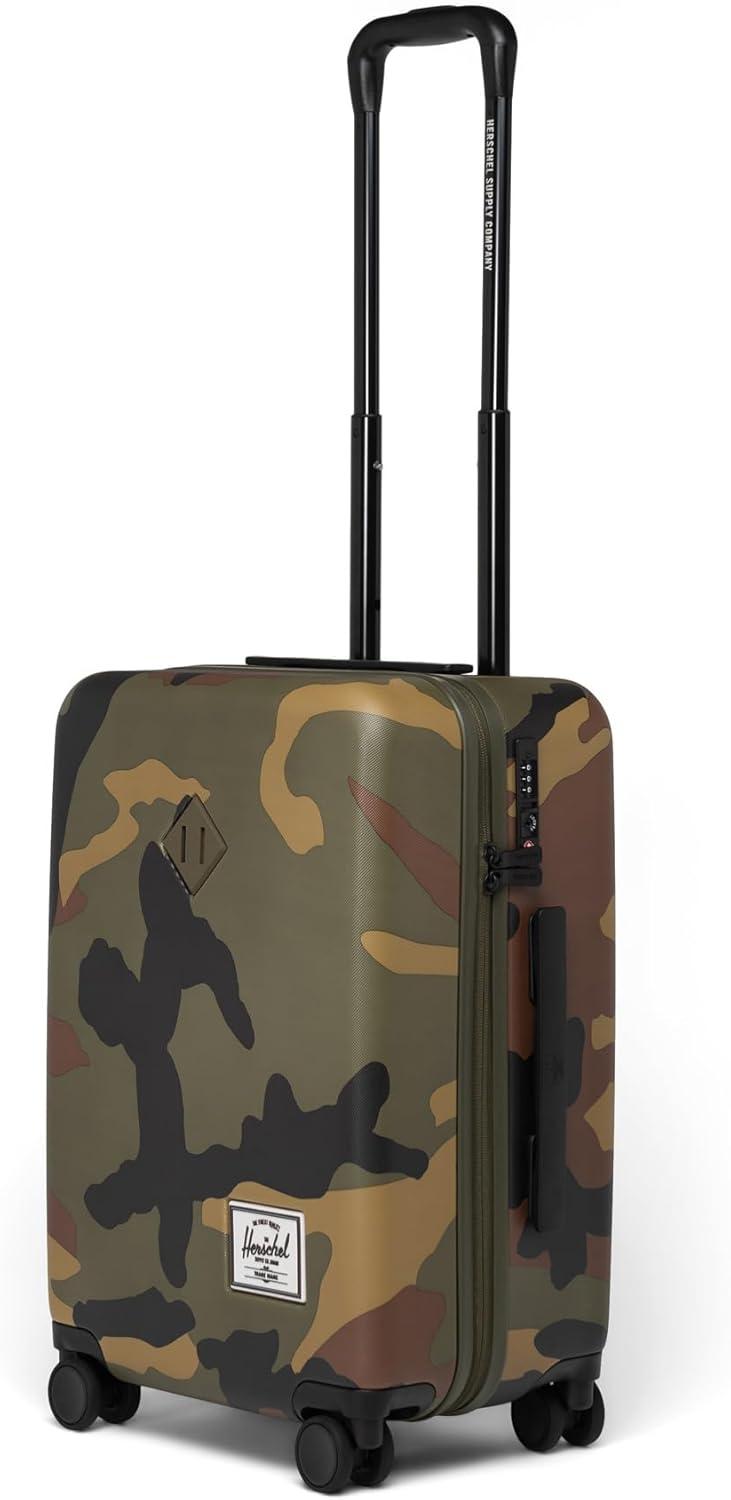 imageHerschel Supply Co Heritage Hardshell Luggage Ash Rose CarryOn 21InchWoodland Camo