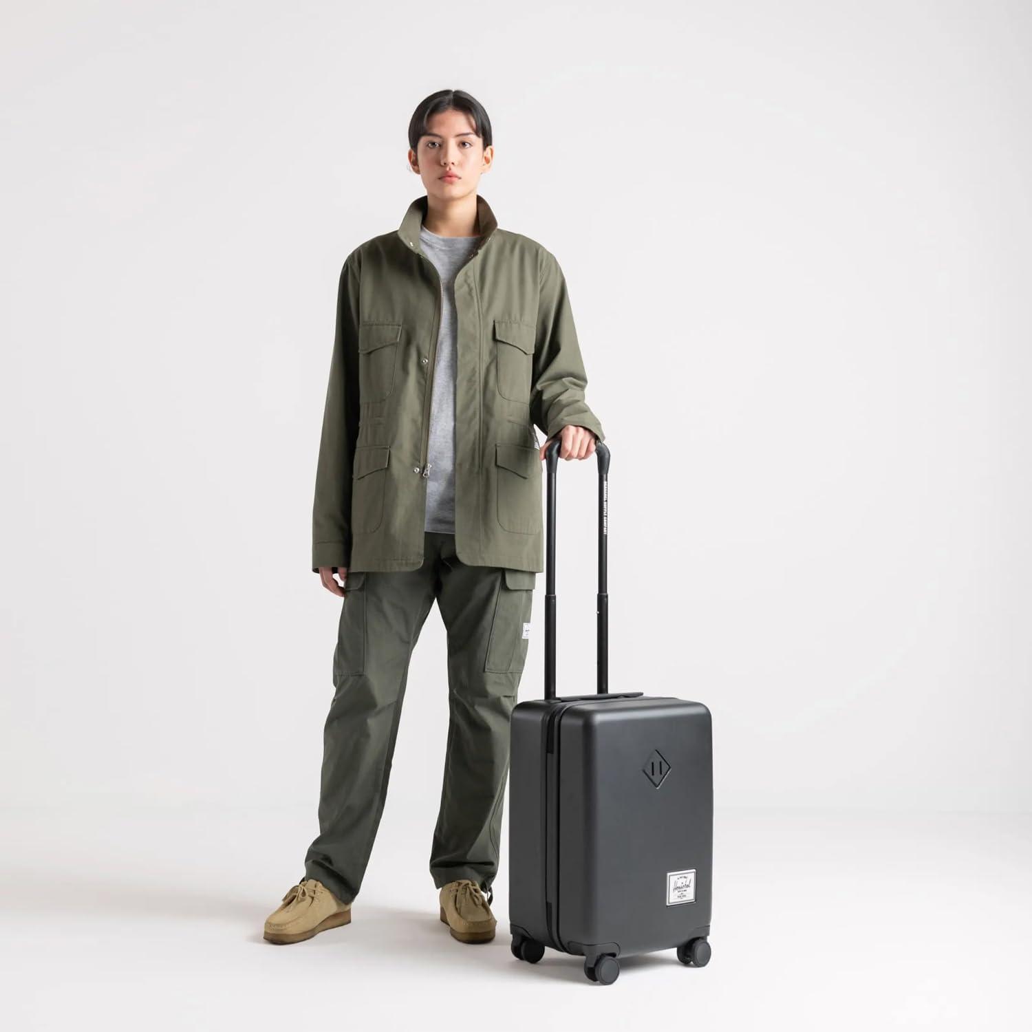 imageHerschel Supply Co Heritage Hardshell Luggage Ash Rose CarryOn 21InchWoodland Camo