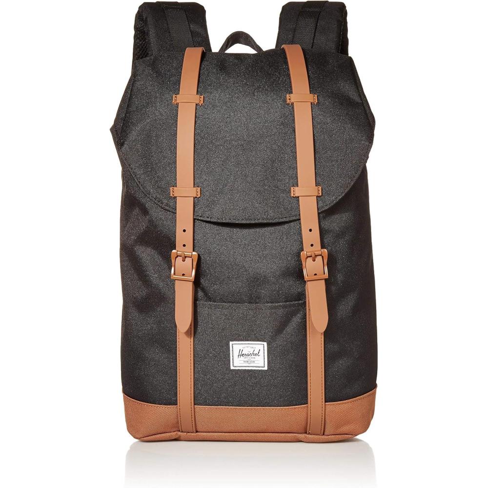 imageHerschel Supply Co Unisex Retreat Backpack Premium Classics Black Small 17LBlack Saddle Brown