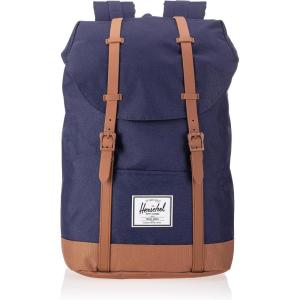 Herschel Supply Co. Unisex Retreat Backpack (Premium Classics), Black, Small – 17L(Peacoat/Saddle Brown)