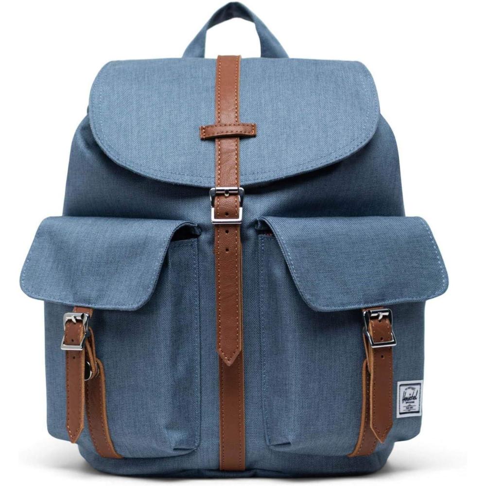 imageHerschel Dawson Backpack BlackTan Synthetic Leather Classic 205LBlue Mirage Crosshatch