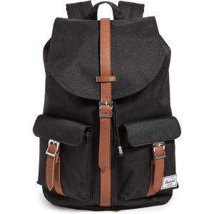 Herschel Dawson Backpack, Black/Tan Synthetic Leather, Classic 20.5L(Black/Tan Synthetic Leather)