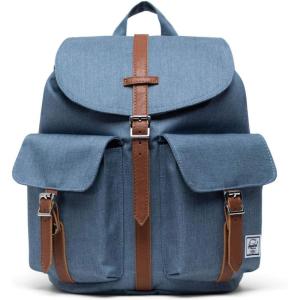 Herschel Dawson Backpack, Black/Tan Synthetic Leather, Classic 20.5L(Blue Mirage Crosshatch)