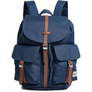Herschel Dawson Backpack, Black/Tan Synthetic Leather, Classic 20.5L(Navy/Tan Synthetic Leather)